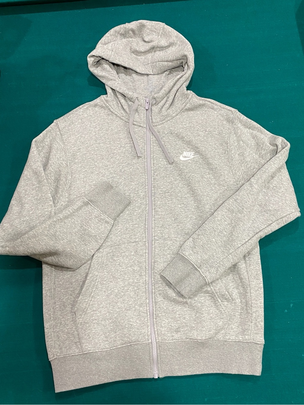 Nike Light Gray Full-Zip Hooded Sweatshirt